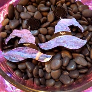 EARRINGS OVERSIZED ACRYLIC WITCHY WOMAN 🦹‍♀️🔮🐈‍⬛